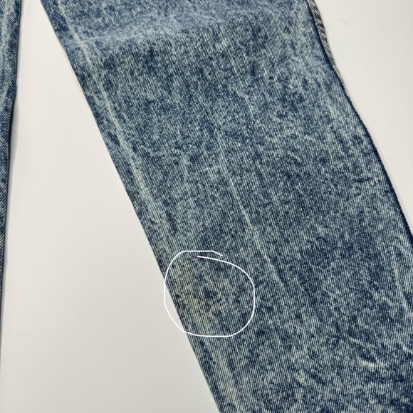 Vintage Chic Acid Wash Mom Jeans High Waisted Tapered Denim Women 8 - Picture 8 of 9